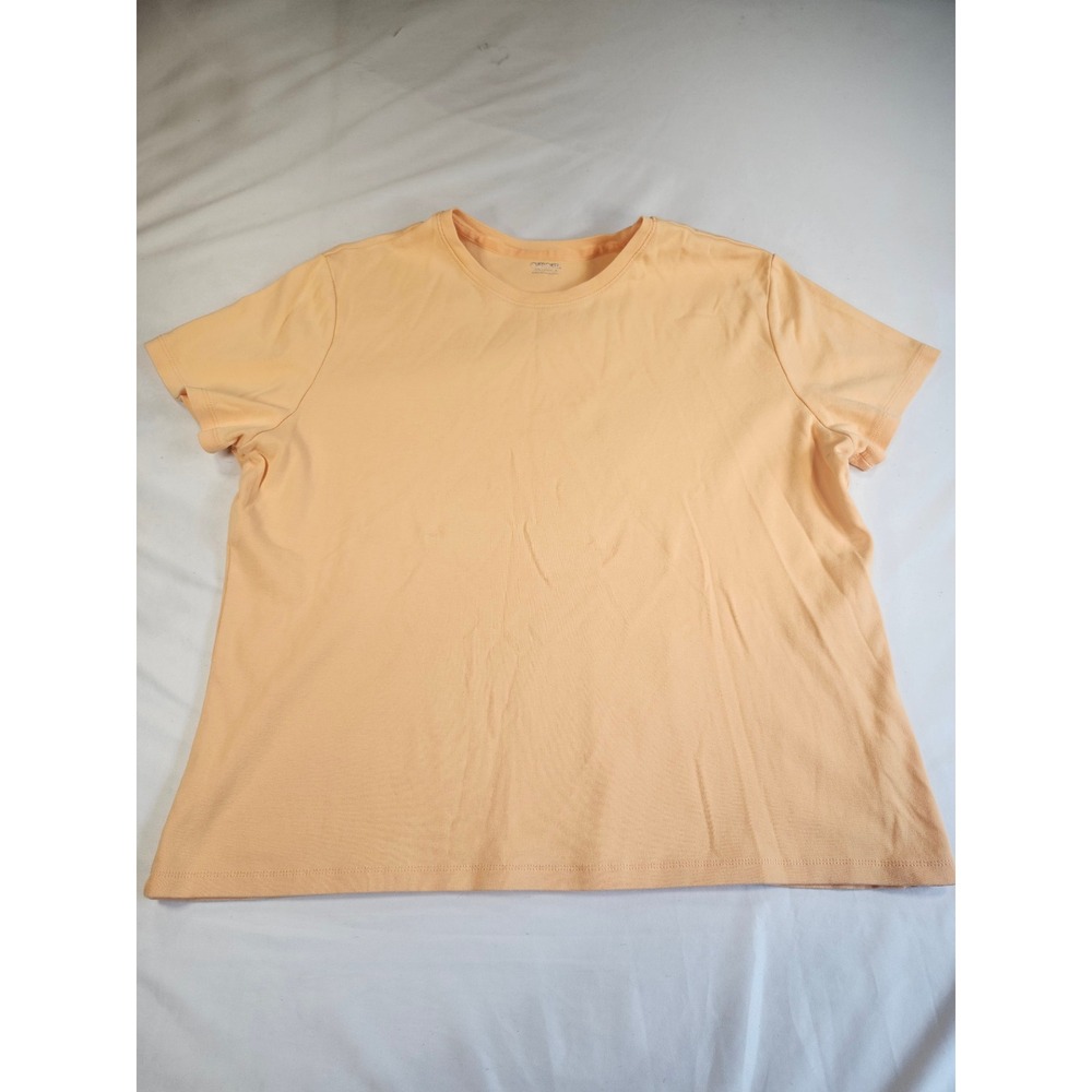 Cherokee Womens Peach Orange 100% Cotton Short Sleeve Crew Neck T-Shirt XL